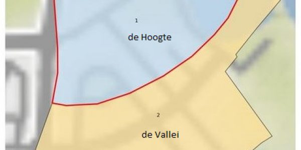 Verdeling van de wijk in de Hoogte en de Vallei